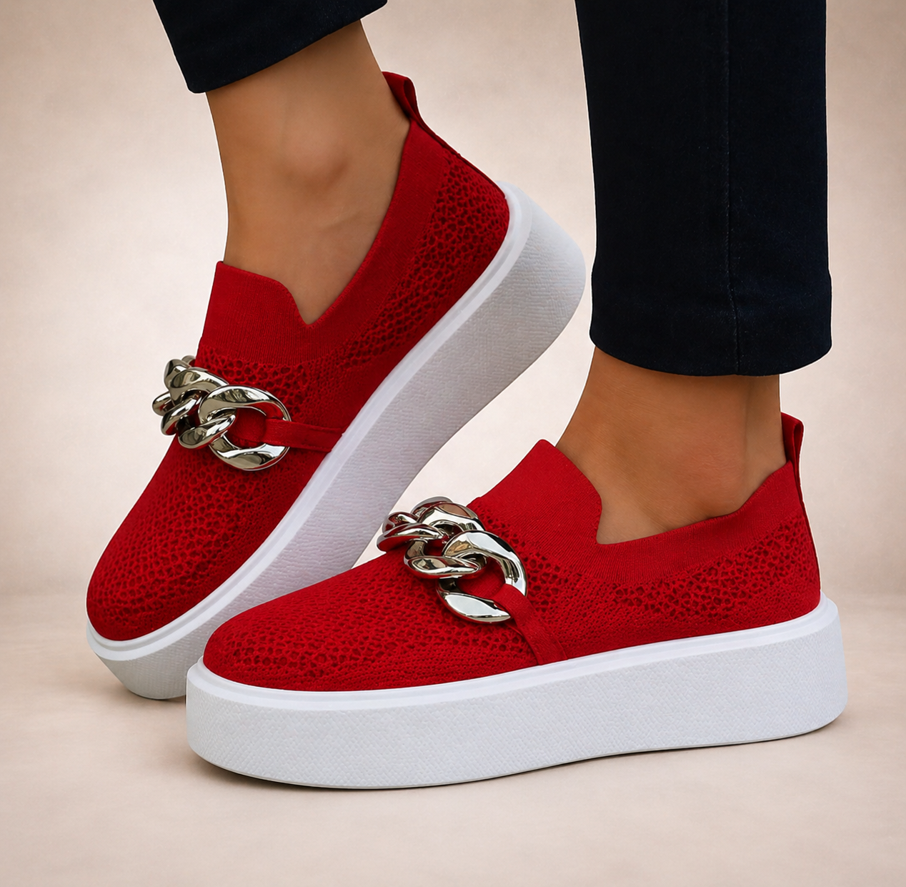 Maria - Scarpe con Catena en Métallo
