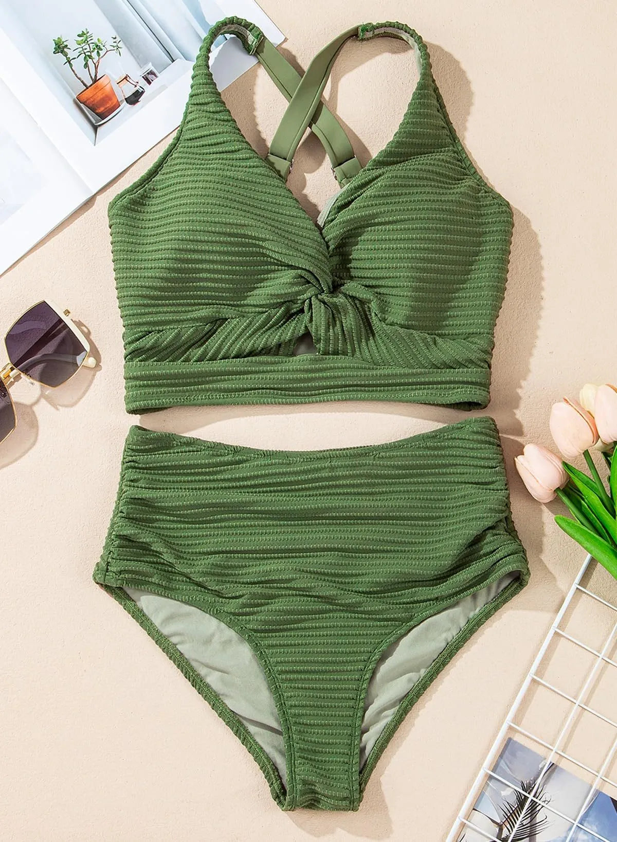 Bikini Textured High-Waist