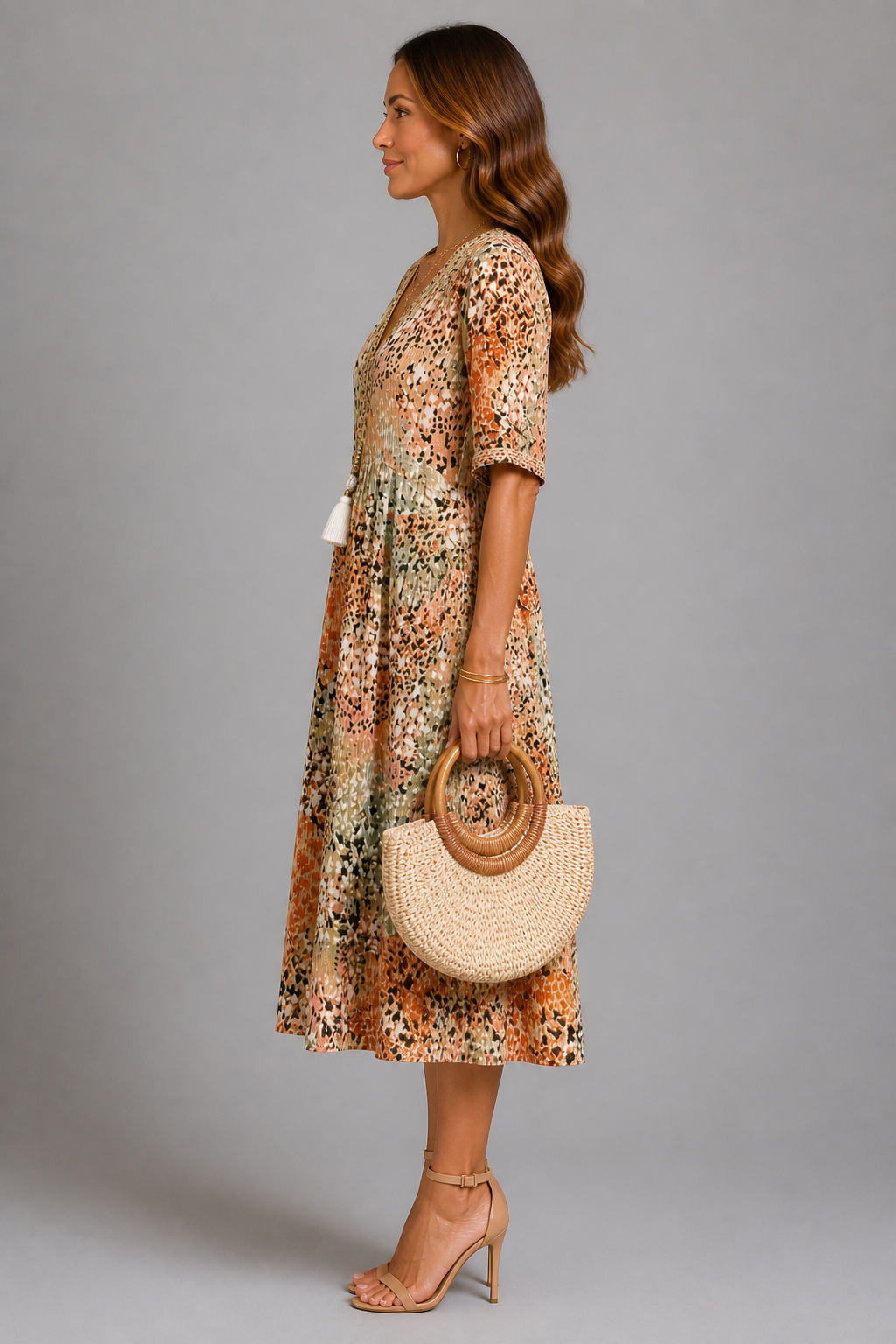 GOLDEN PETAL | VESTIDO MIDI FLORAL