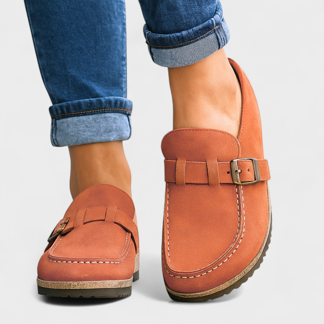 MOCASINES INÉS DE ANTE CON HEBILLA