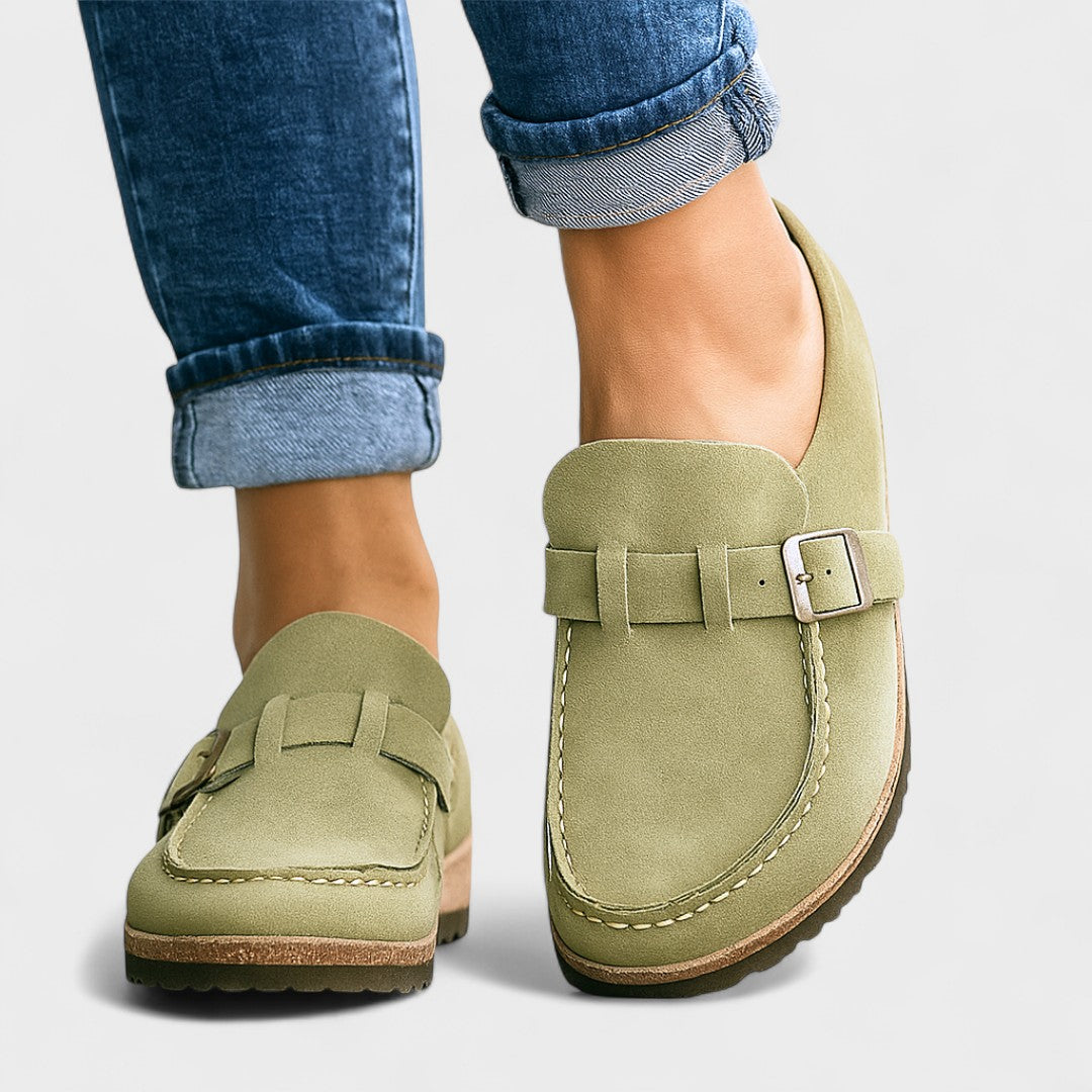 MOCASINES INÉS DE ANTE CON HEBILLA