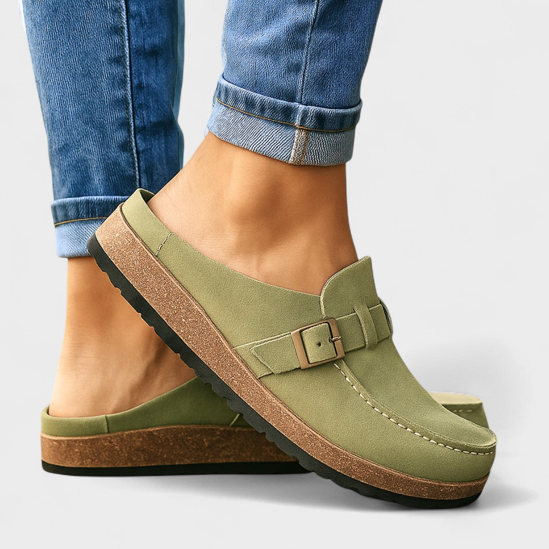 MOCASINES INÉS DE ANTE CON HEBILLA