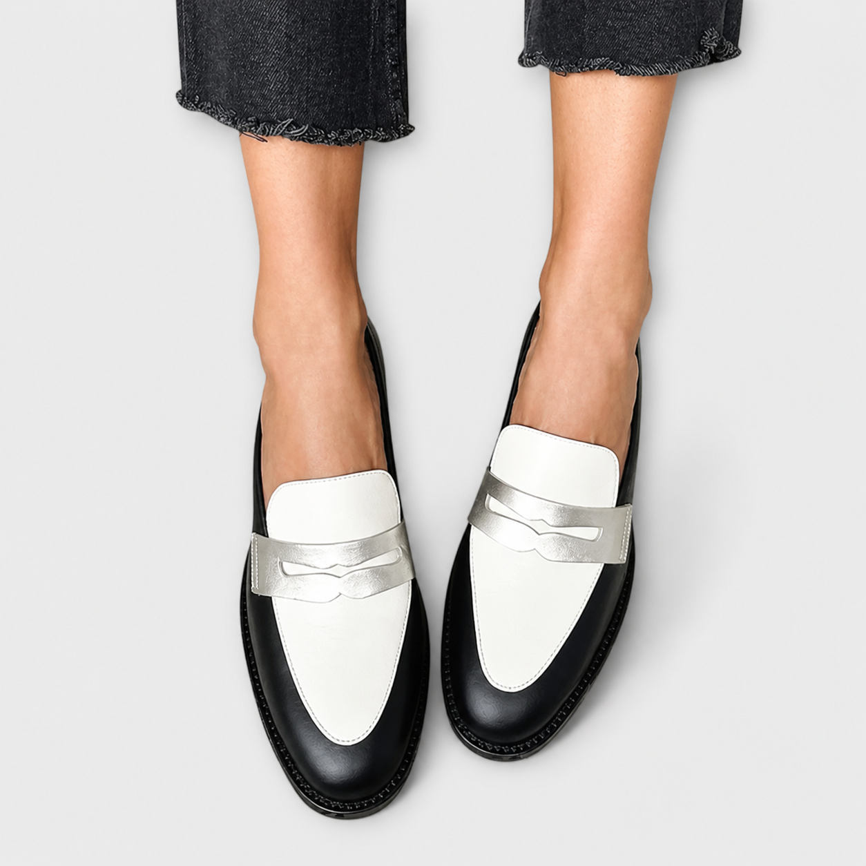Xara | Mocassins Noirs Métallisés