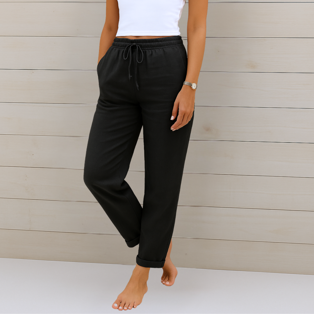 Anne | Pantalon Extensible en Lin Respirant de Première Qualité