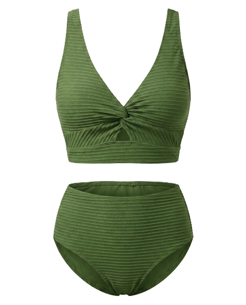 BIKINI TEXTURED HIGH-WAIST