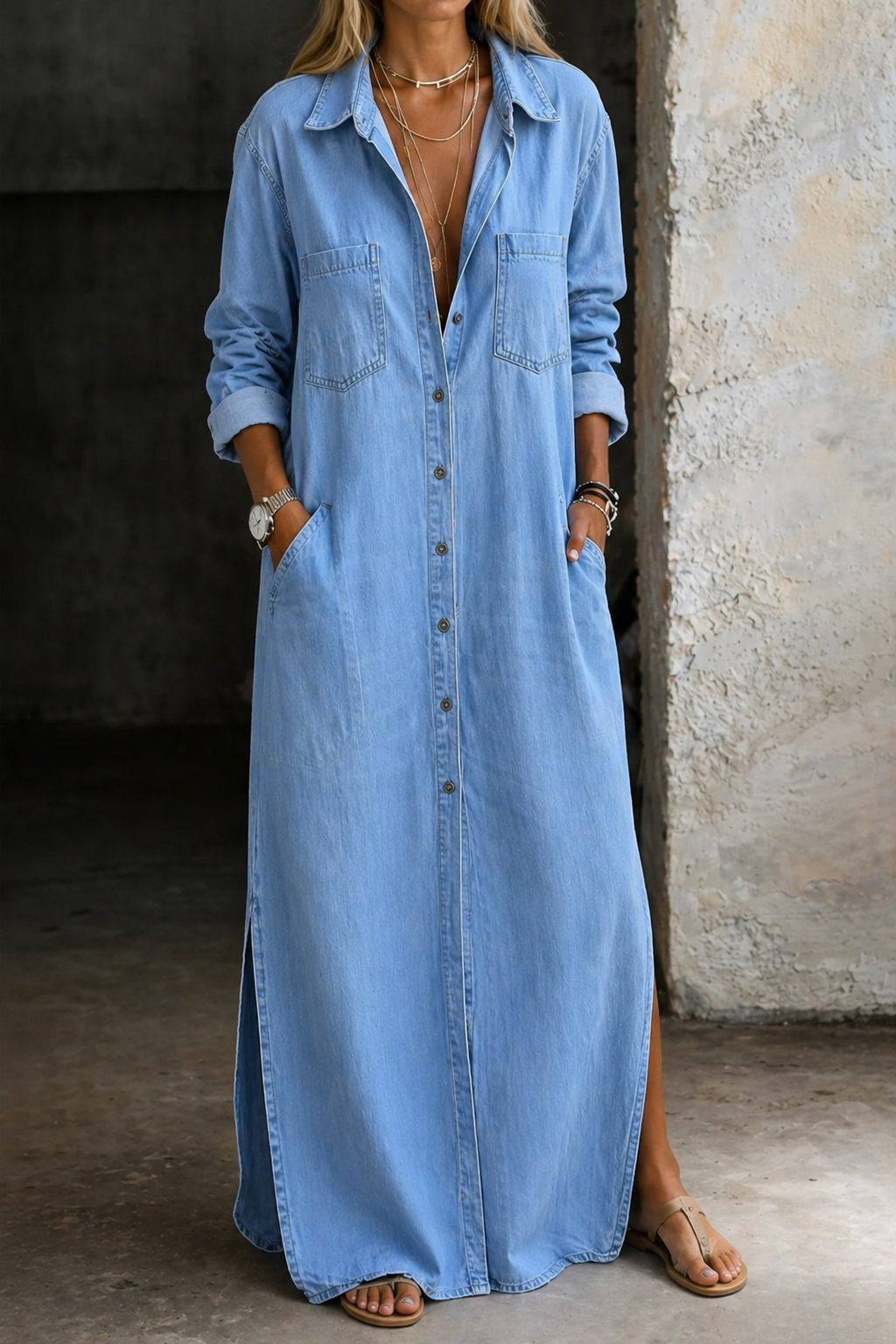 DELANA | VESTIDO CASUAL CON BOTONES