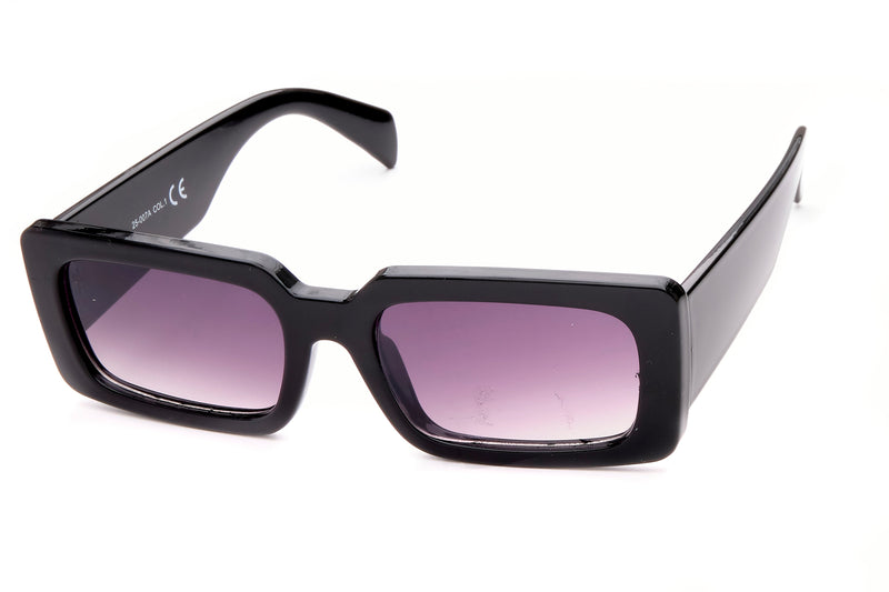MILAN | GAFAS DE SOL RECTANGULARES EN NEGRO BRILLANTE