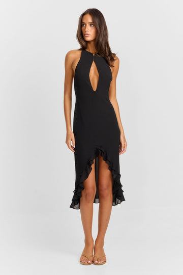 CORA | VESTIDO MIDI NEGRO