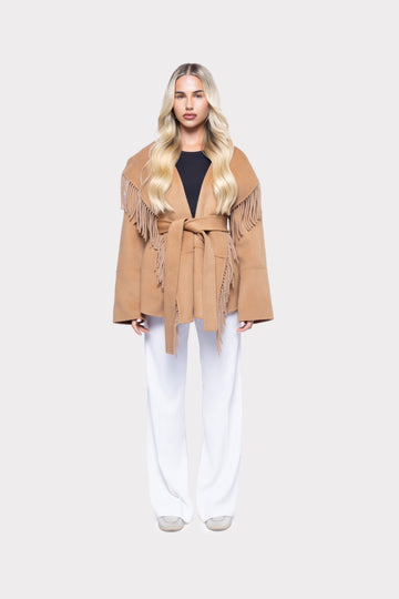 Chaqueta Camel con Flecos