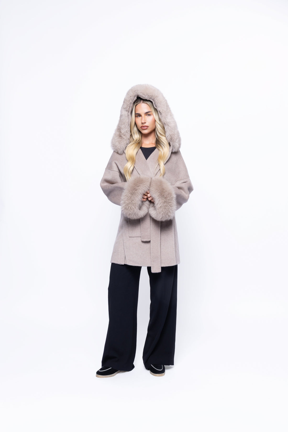 Abrigo Envolvente Beige Rosado