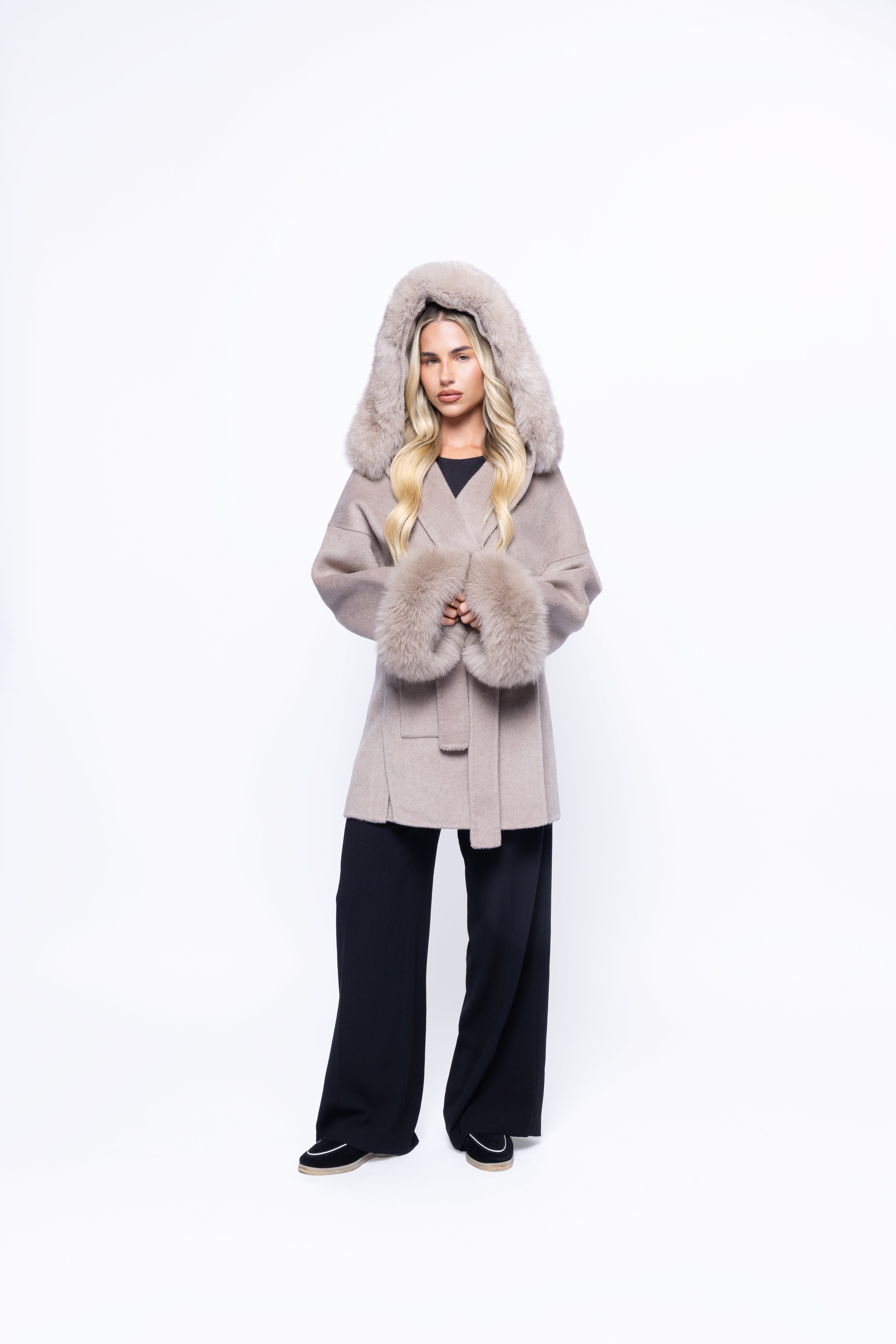 Abrigo Envolvente Beige Rosado