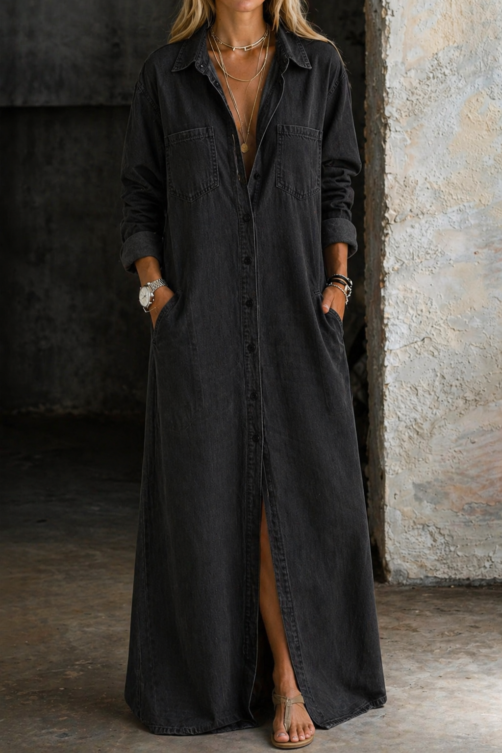 DELANA | VESTIDO CASUAL CON BOTONES
