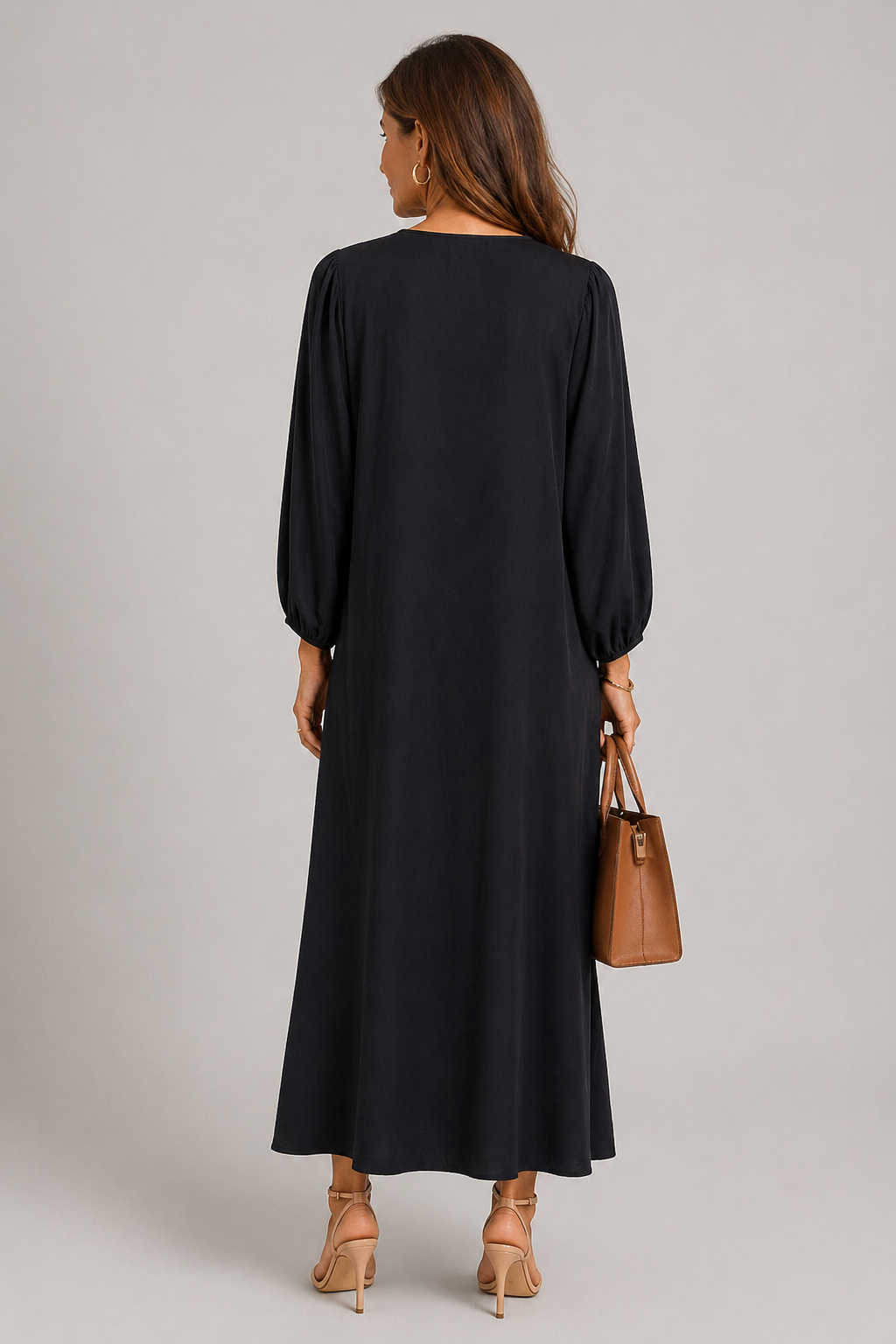 LUNA NOIR | VESTIDO MIDI NEGRO
