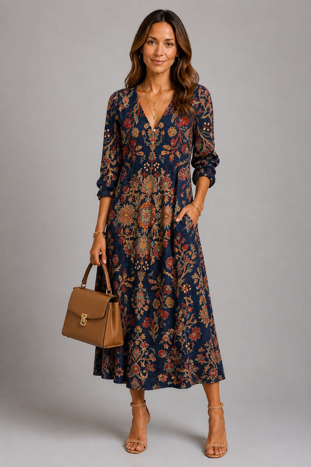 AUTUMN ROSE | VESTIDO LARGO FLORAL