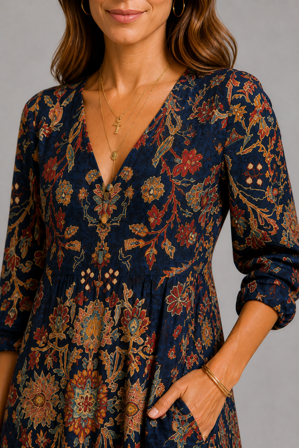 AUTUMN ROSE | VESTIDO LARGO FLORAL