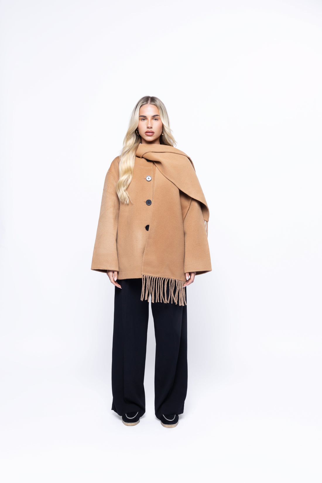 Abrigo Camel con Flecos