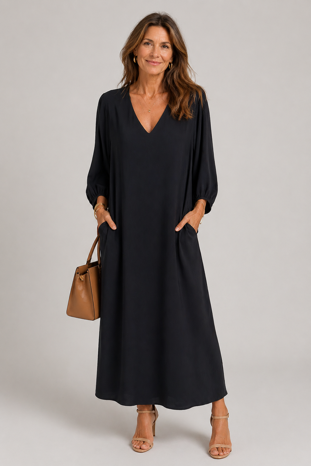 LUNA NOIR | VESTIDO MIDI NEGRO