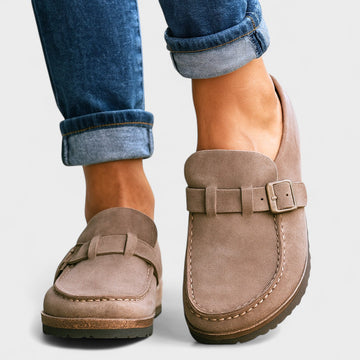 MOCASINES INÉS DE ANTE CON HEBILLA