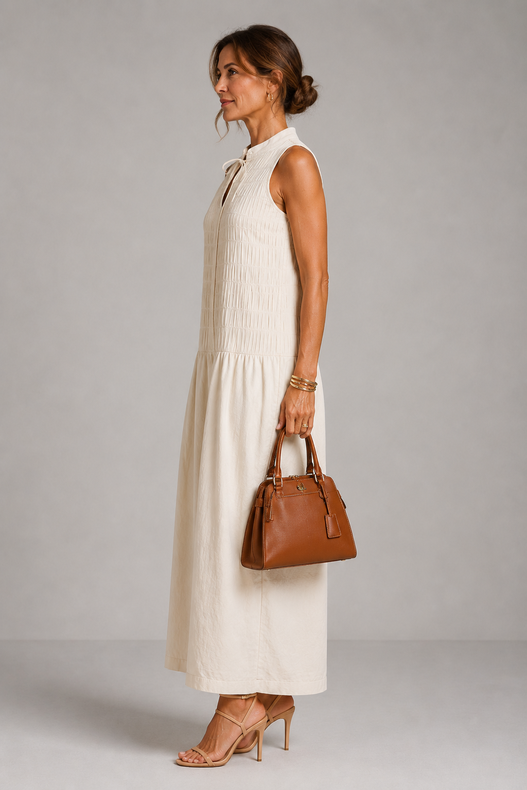 BEIGE | MONO PLISADO DE PIERNA ANCHA