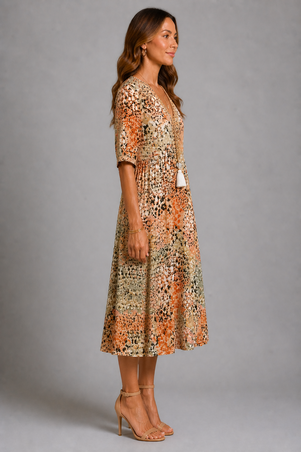 GOLDEN PETAL | VESTIDO MIDI FLORAL