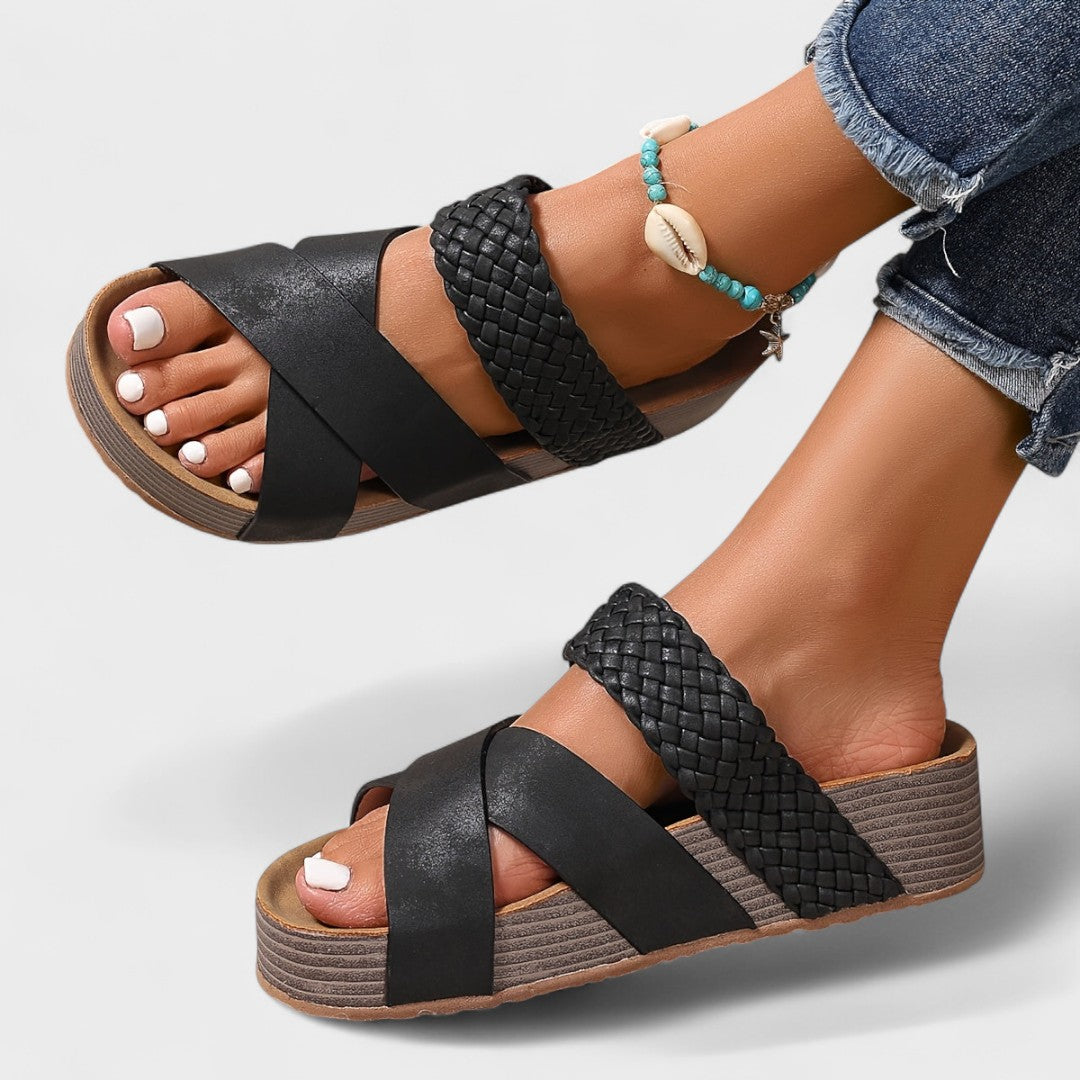 SANDALIAS BIANCA DE CUÑA VINTAGE
