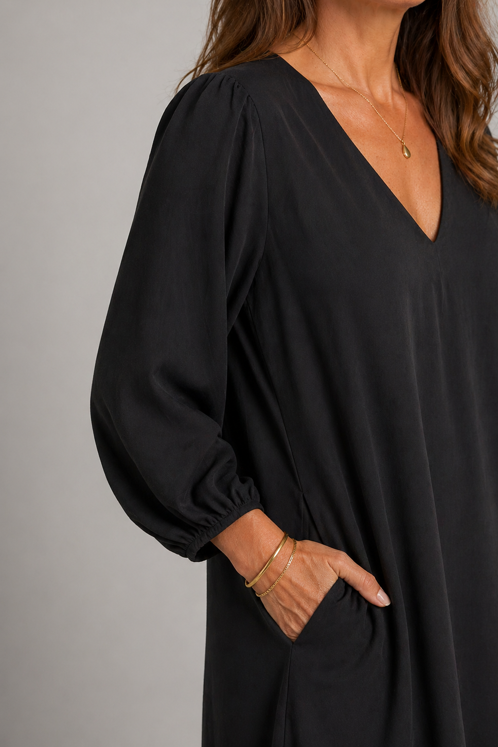 LUNA NOIR | VESTIDO MIDI NEGRO