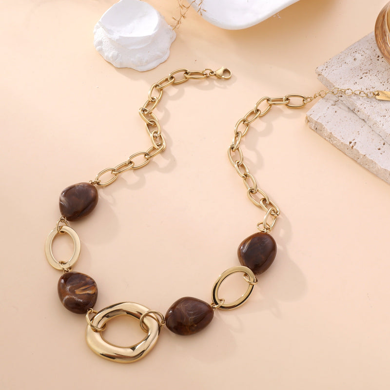 LOD of Love - Goudkleurige Schakelketting met Steenaccenten