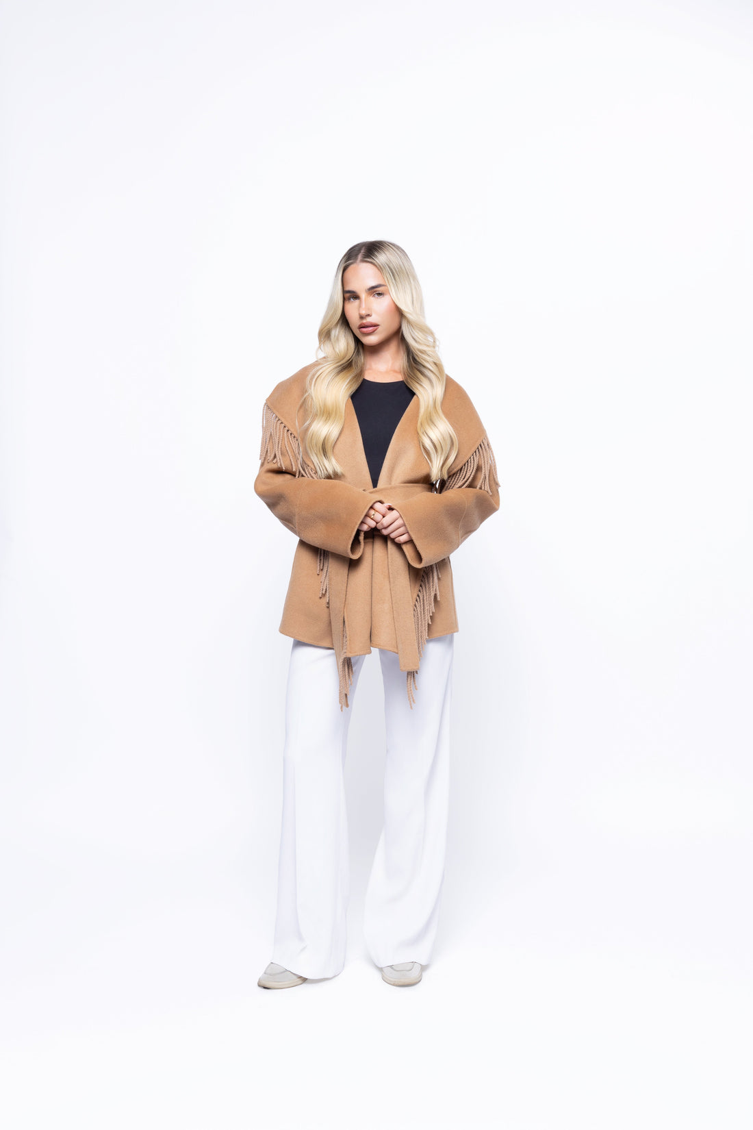Chaqueta Camel con Flecos