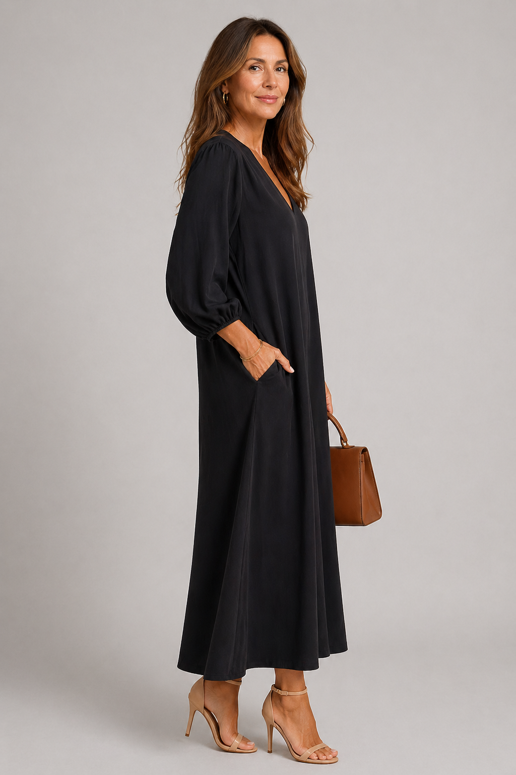 LUNA NOIR | VESTIDO MIDI NEGRO