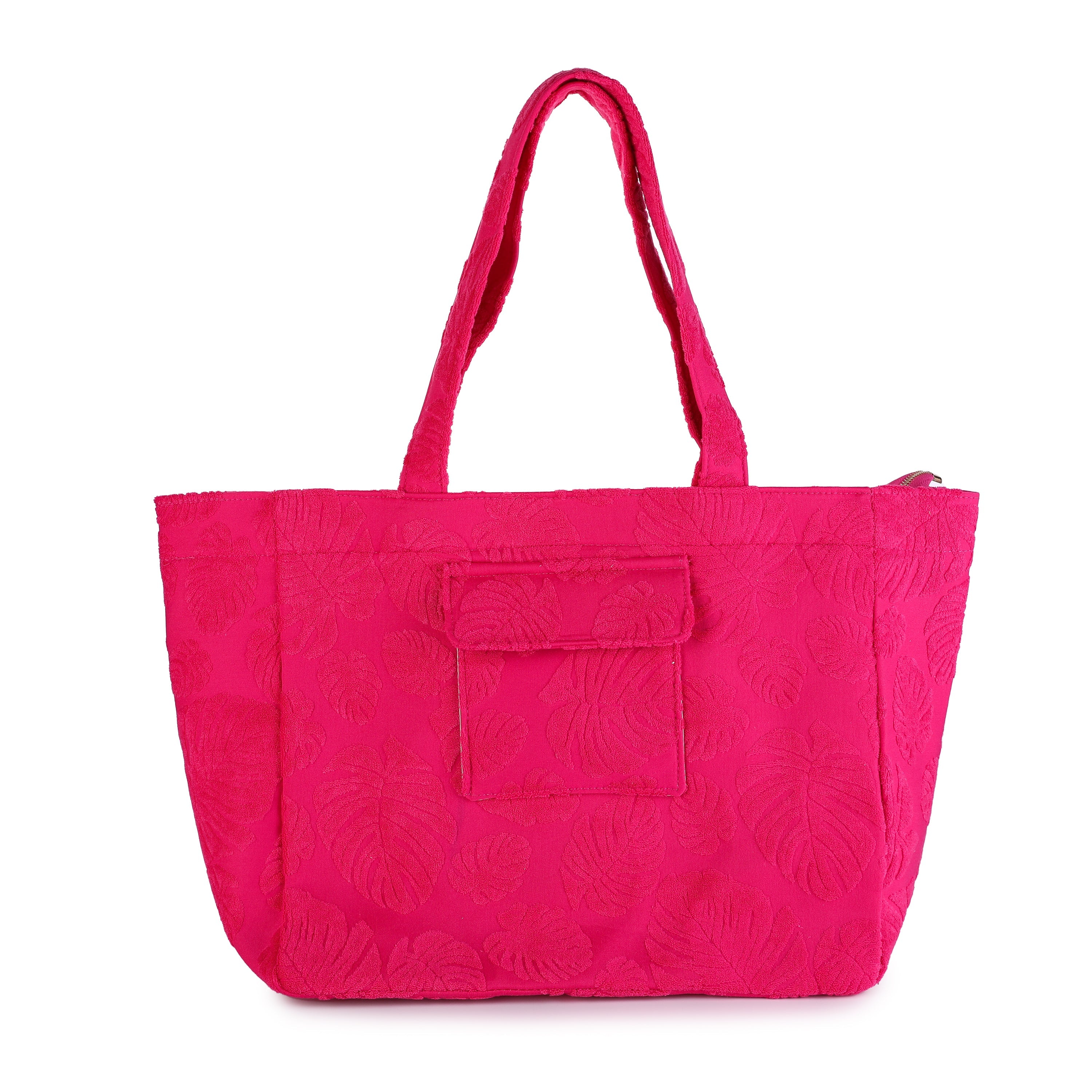 LUNA | BOLSO SHOPPER FUCSIA CON RELIEVE FLORAL