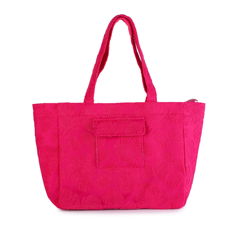 LUNA | BOLSO SHOPPER FUCSIA CON RELIEVE FLORAL