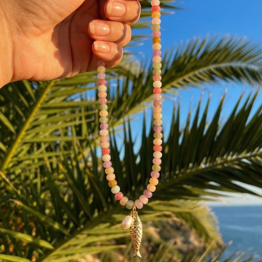 Candy™ | Collier Poisson en Perles Plaqué Or