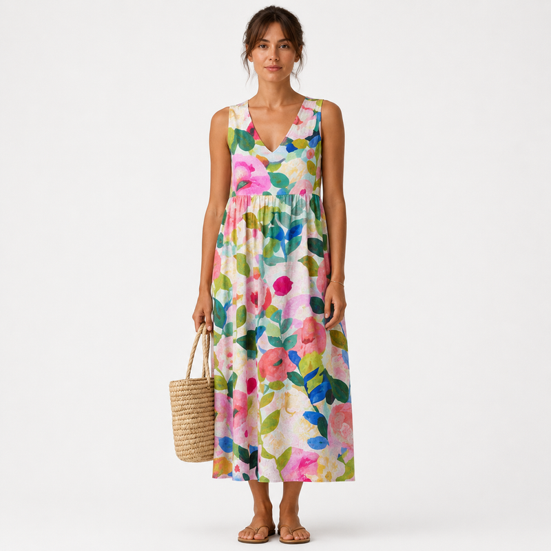 VESTIDO NANNA MIDI FLUIDO