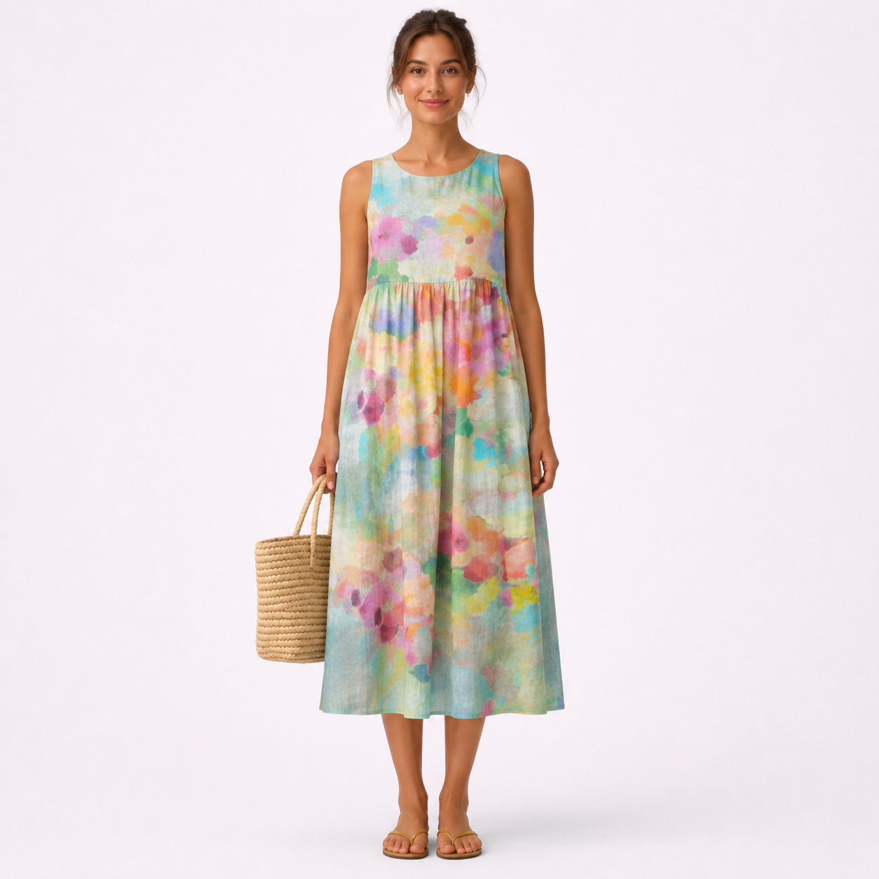 VESTIDO KARLA MIDI MULTICOLOR