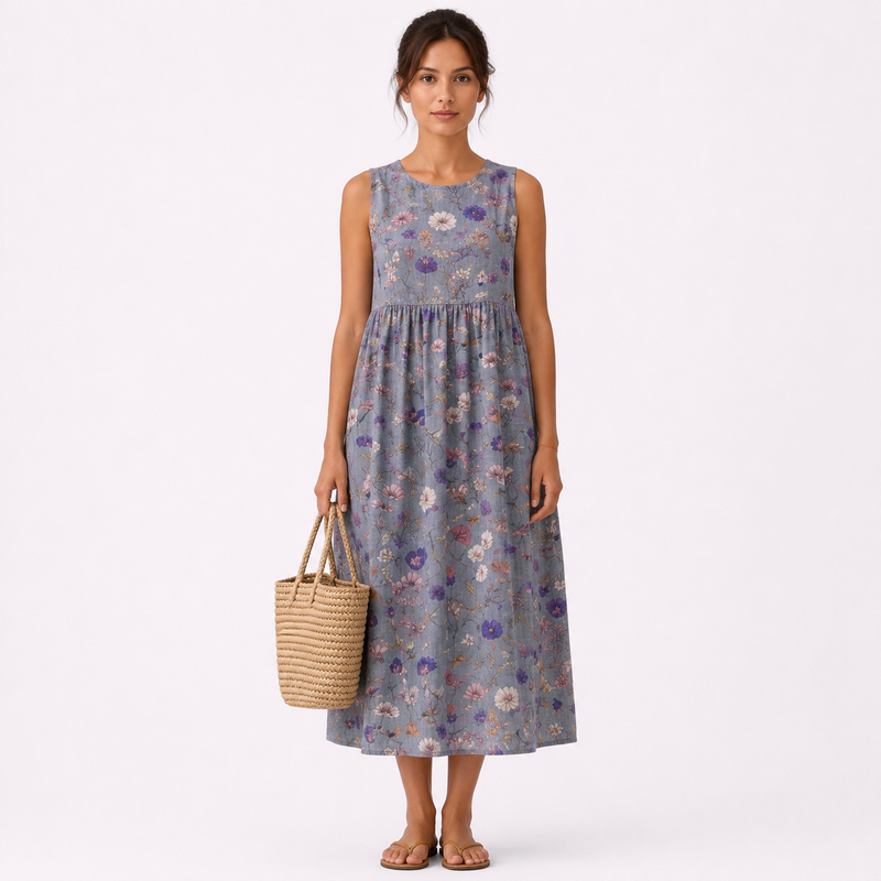 VESTIDO SAGA MIDI FLUIDO