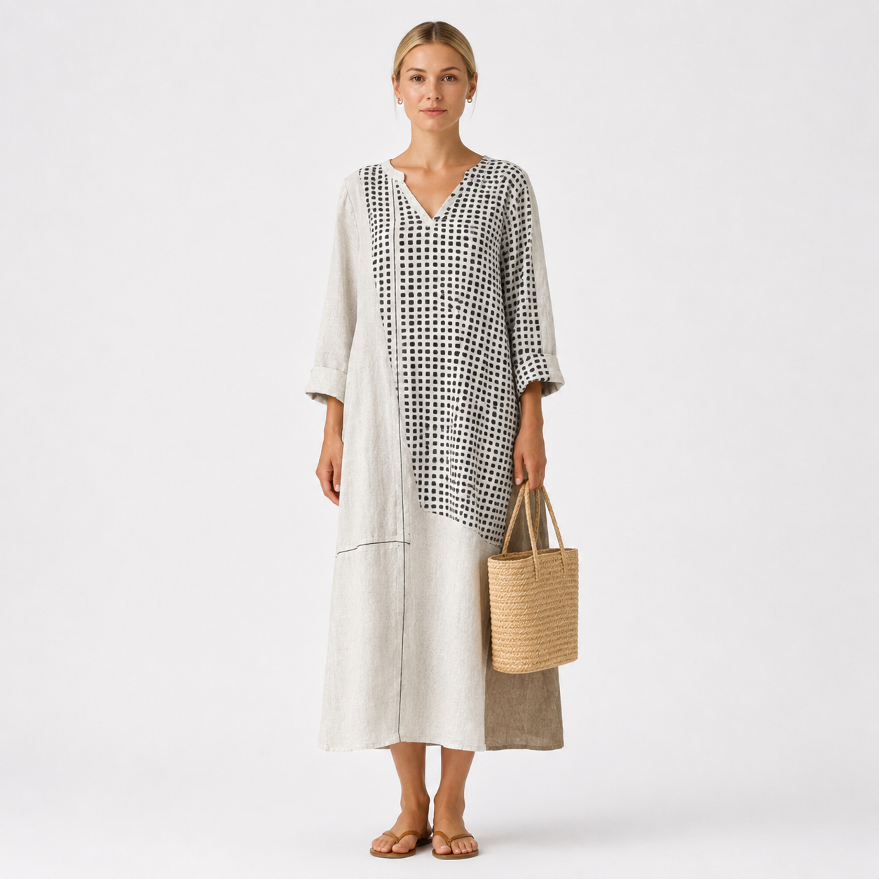 VESTIDO EMMA MIDI DE RAYAS