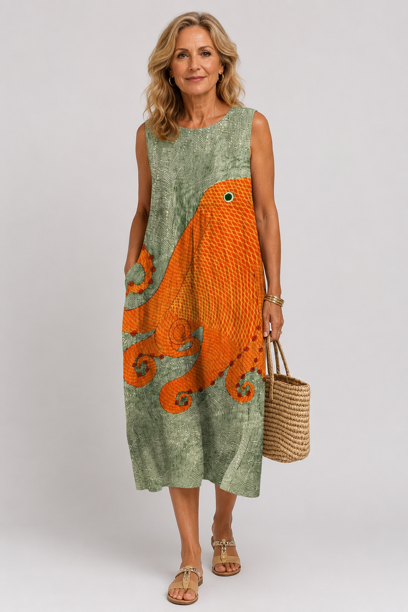 TESS | VESTIDO MIDI OCEÁNICO