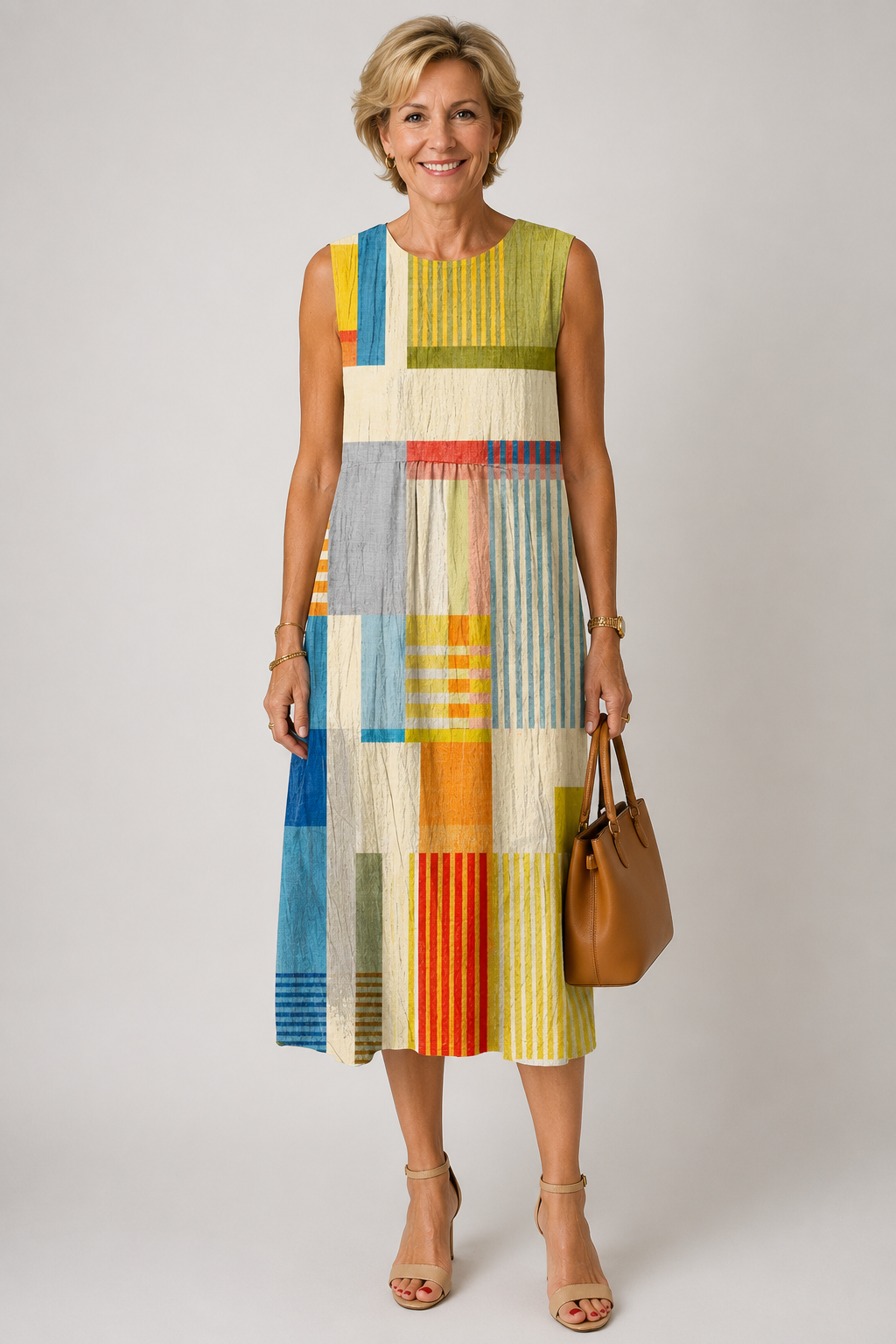 EVE | VESTIDO MIDI GEOMÉTRICO