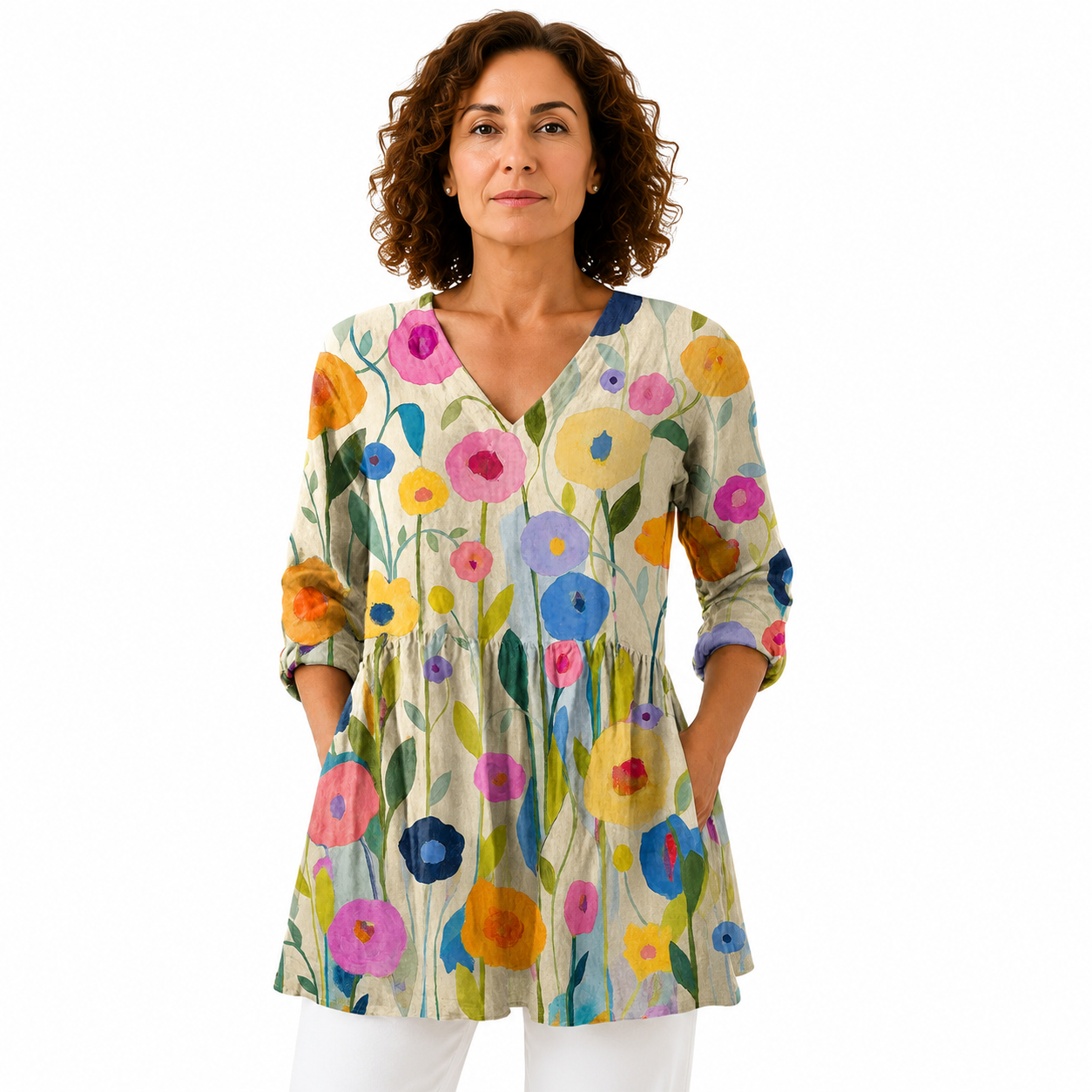 LOUISE | BLUSA LARGA CON ESCOTE EN V