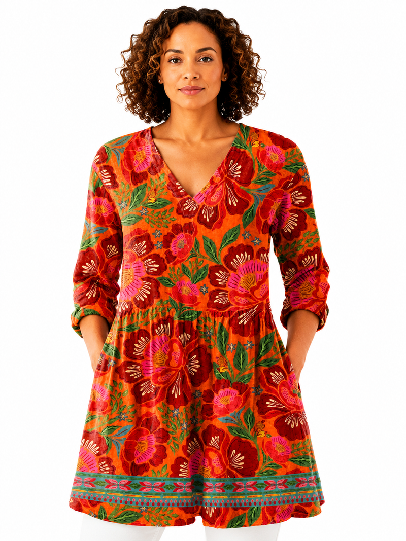 MARION | BLUSA LARGA CON ESCOTE EN V