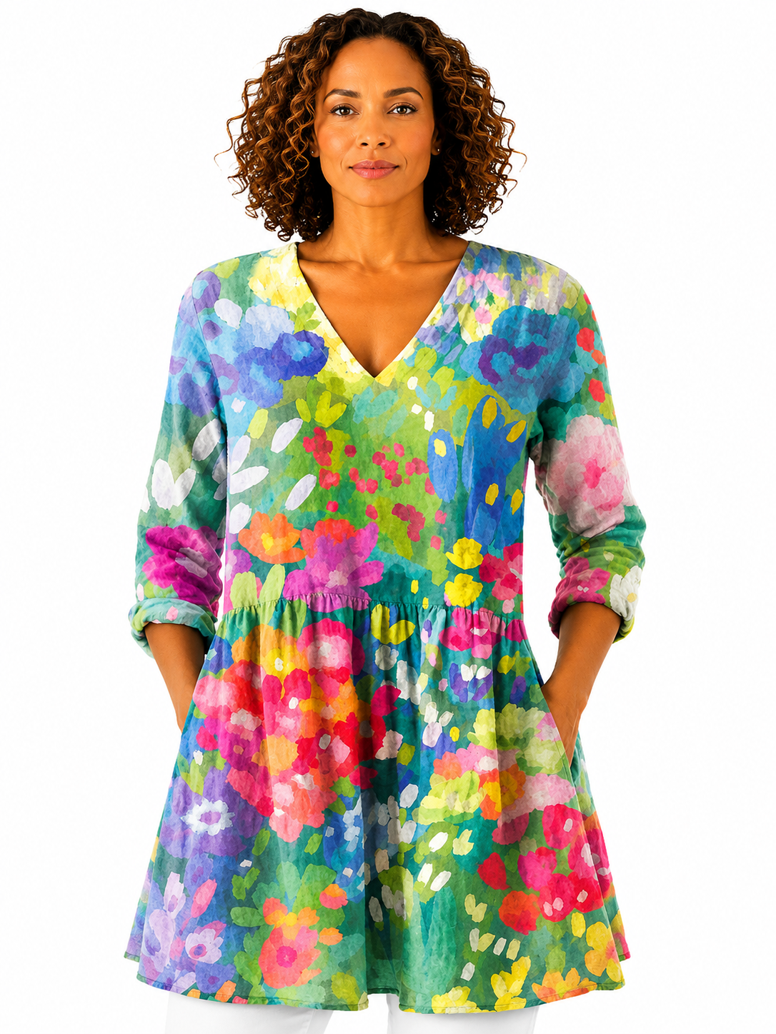 MAËLLE | BLUSA LARGA CON ESCOTE EN V