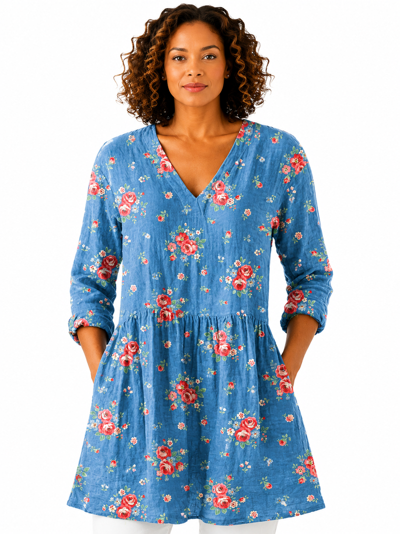 MÉLANIE | BLUSA LARGA CON ESCOTE EN V