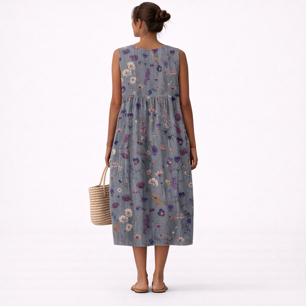 VESTIDO SAGA MIDI FLUIDO