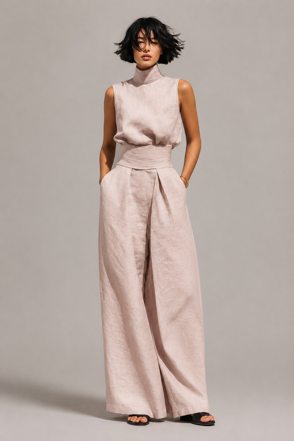 MARIA | CONJUNTO DE TOP Y PANTALÓN DE LINO