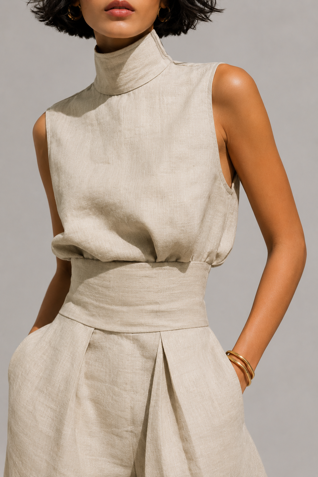 MARIA | CONJUNTO DE TOP Y PANTALÓN DE LINO