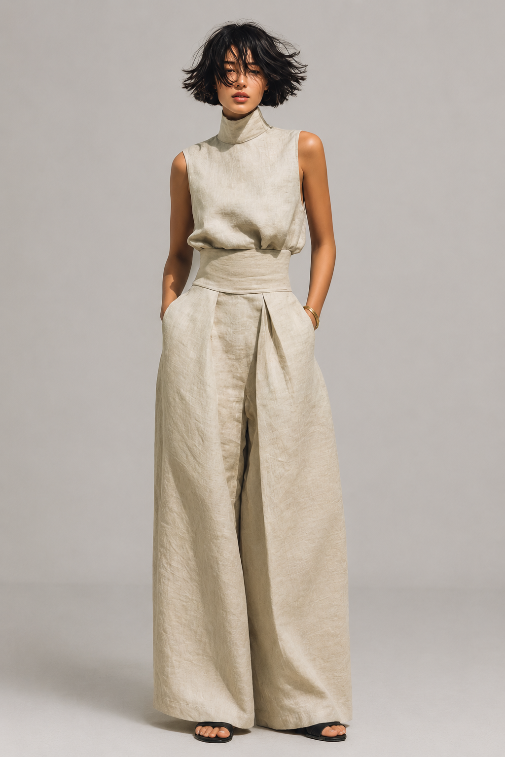 MARIA | CONJUNTO DE TOP Y PANTALÓN DE LINO