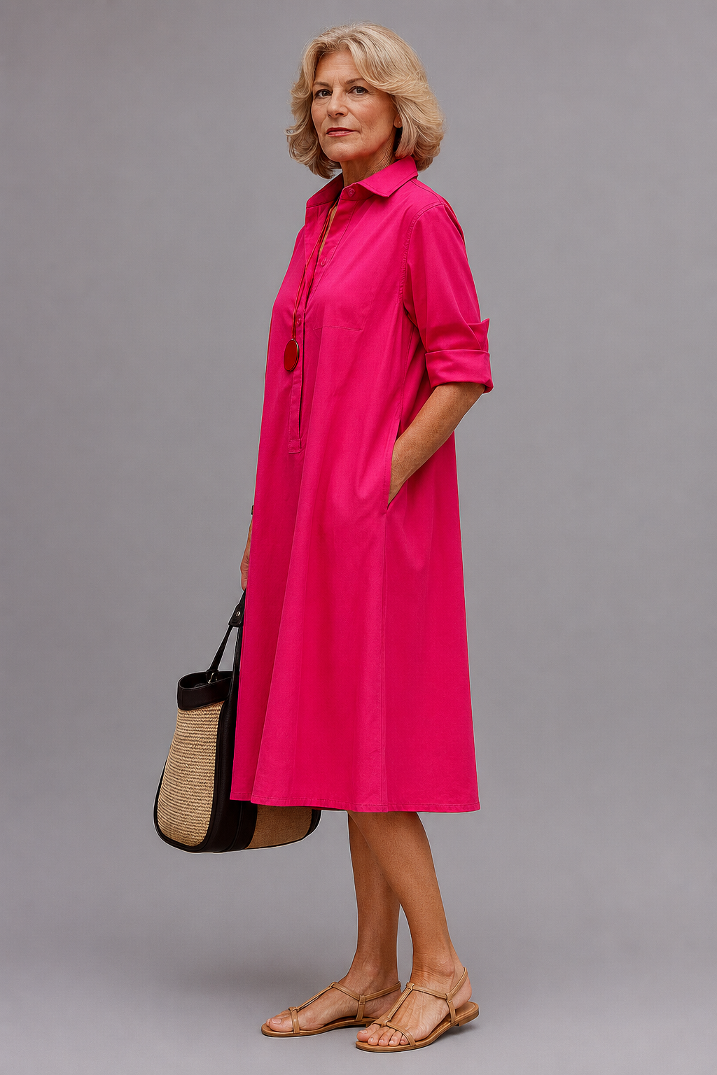 VESTIDO CAMISERO FUCHSIA