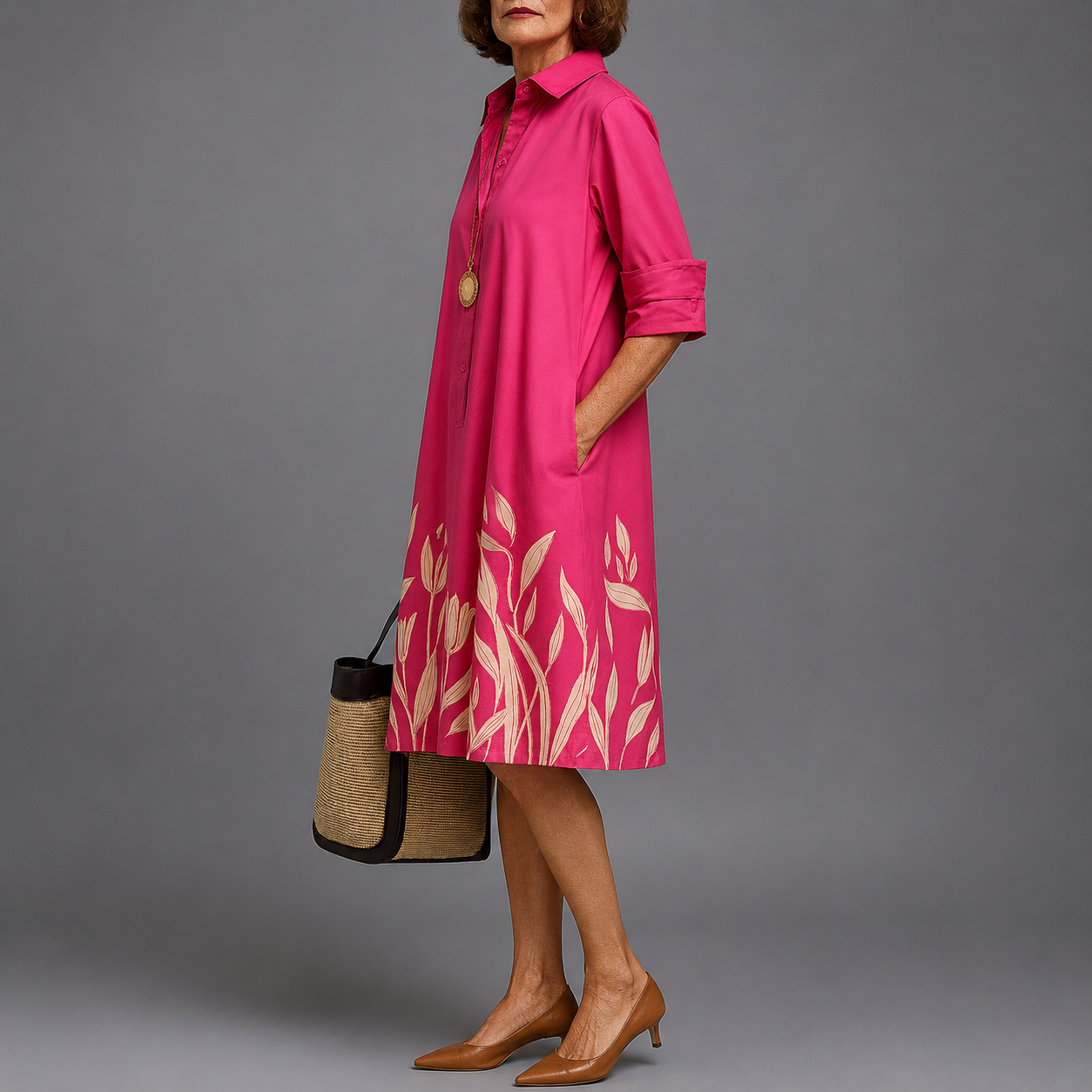 VESTIDO CAMISERO FUCHSIA GARDEN