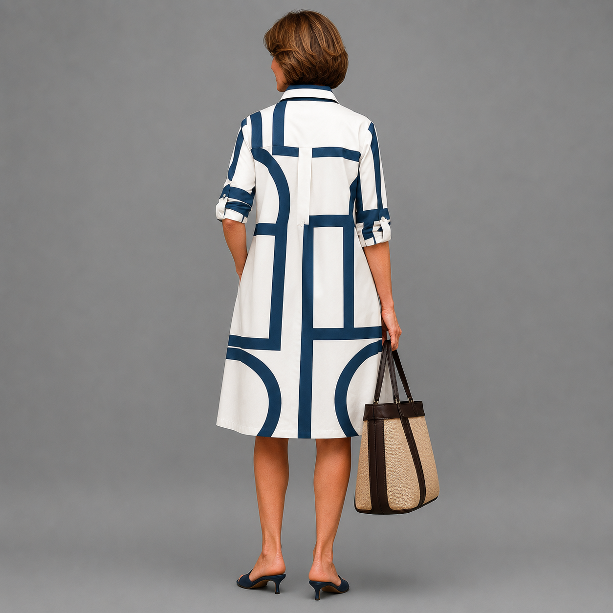 VESTIDO CAMISERO GEO IVORY