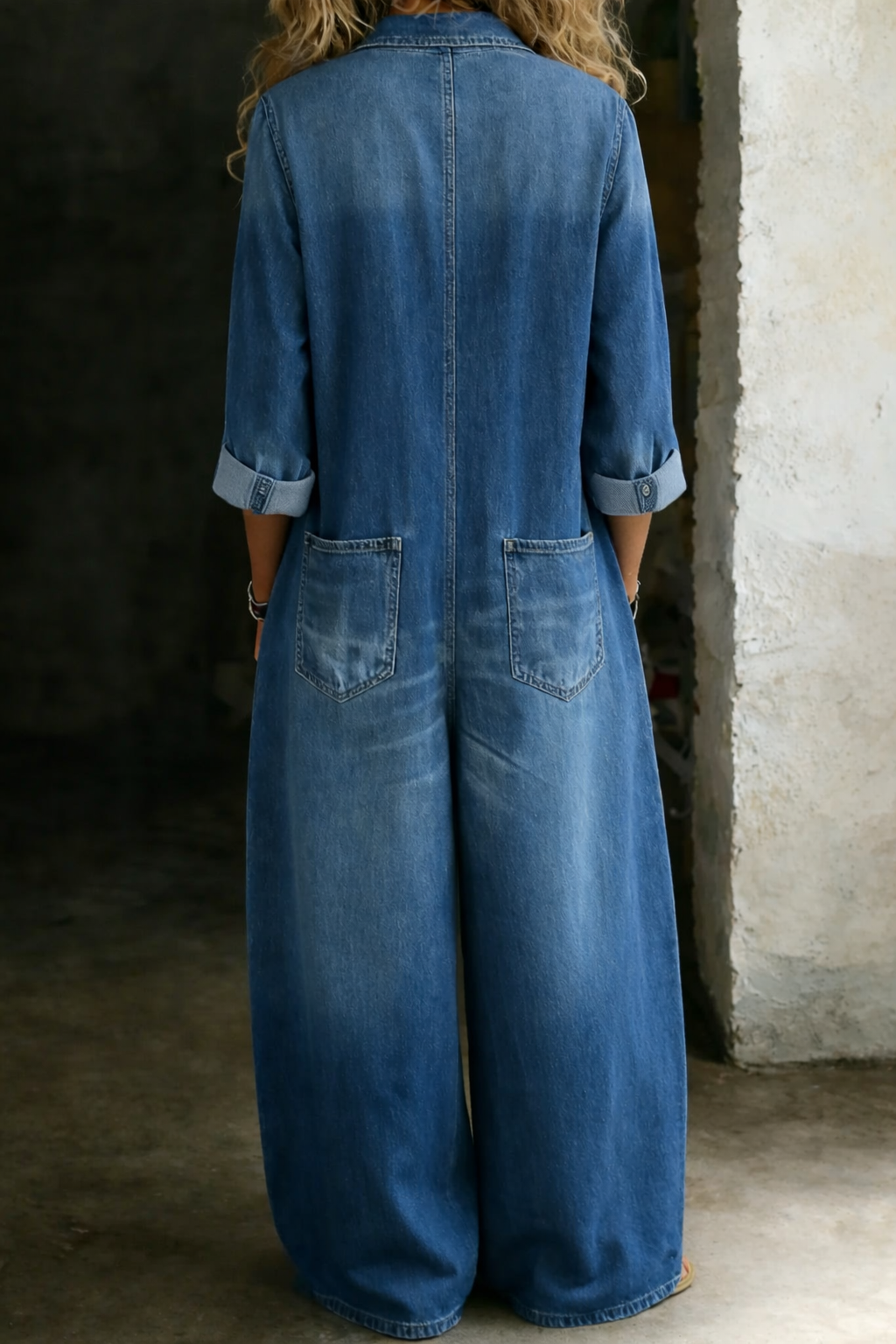 LENA | MONO PETO DENIM DE CORTE RELAJADO